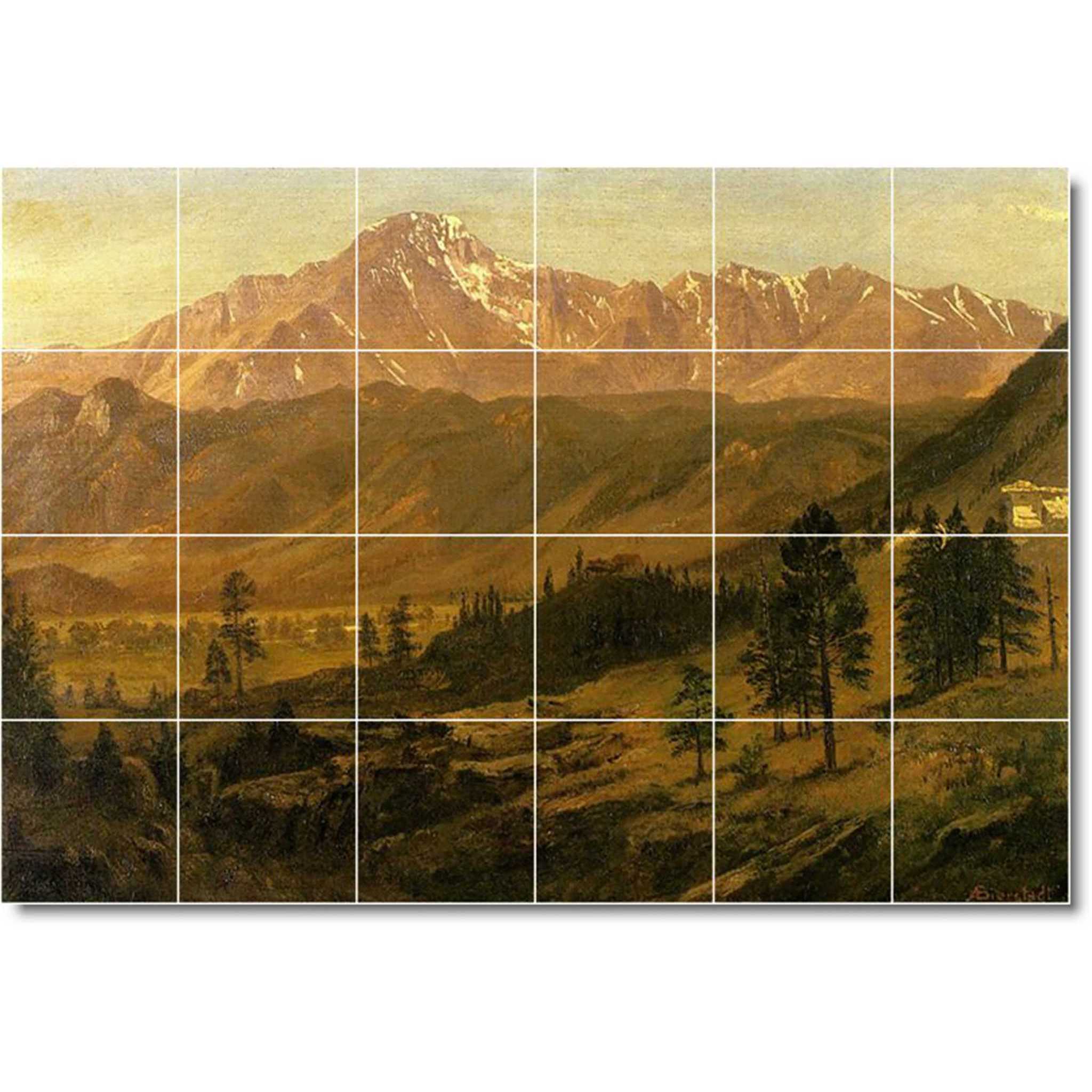 albert bierstadt landscape painting ceramic tile mural p00491