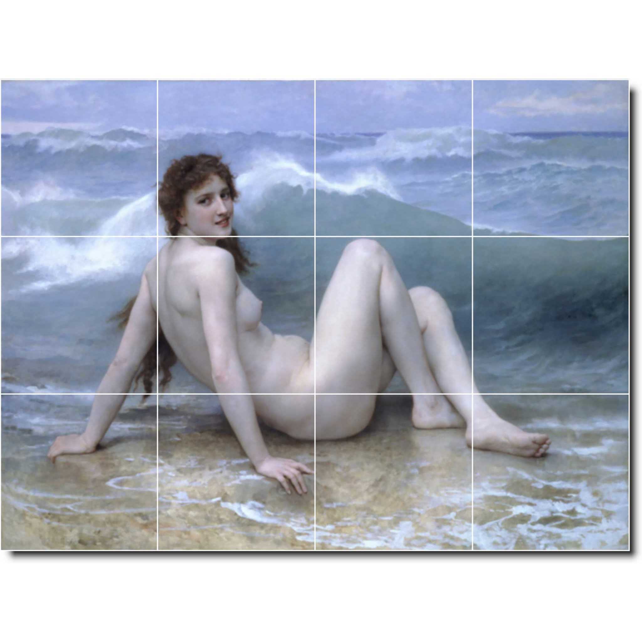william bouguereau nude painting ceramic tile mural p00838