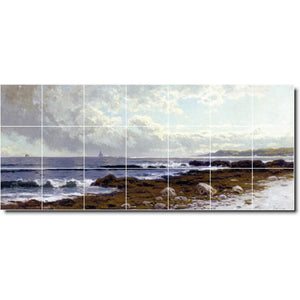 alfred bricher waterfront painting ceramic tile mural p01020