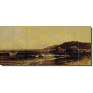 alfred bricher waterfront painting ceramic tile mural p01028