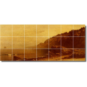 alfred bricher waterfront painting ceramic tile mural p01033