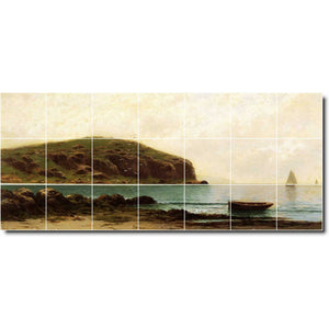 alfred bricher waterfront painting ceramic tile mural p01035