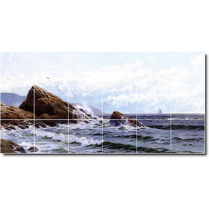 alfred bricher waterfront painting ceramic tile mural p01036