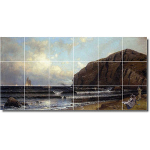 alfred bricher waterfront painting ceramic tile mural p01037