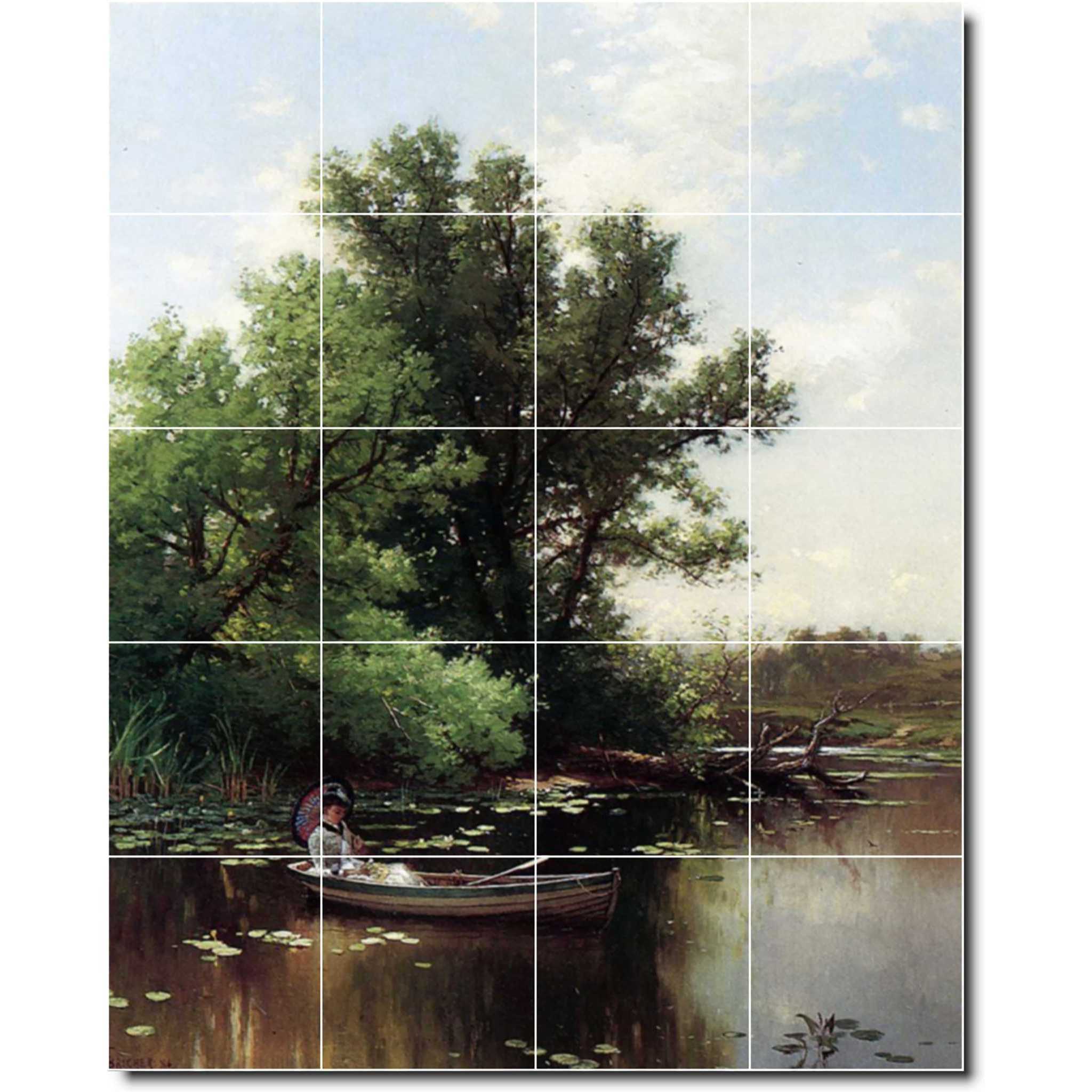 alfred bricher country painting ceramic tile mural p01038