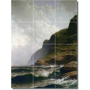 alfred bricher waterfront painting ceramic tile mural p01041