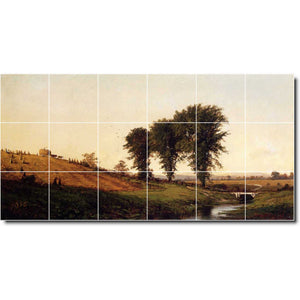 alfred bricher country painting ceramic tile mural p01042