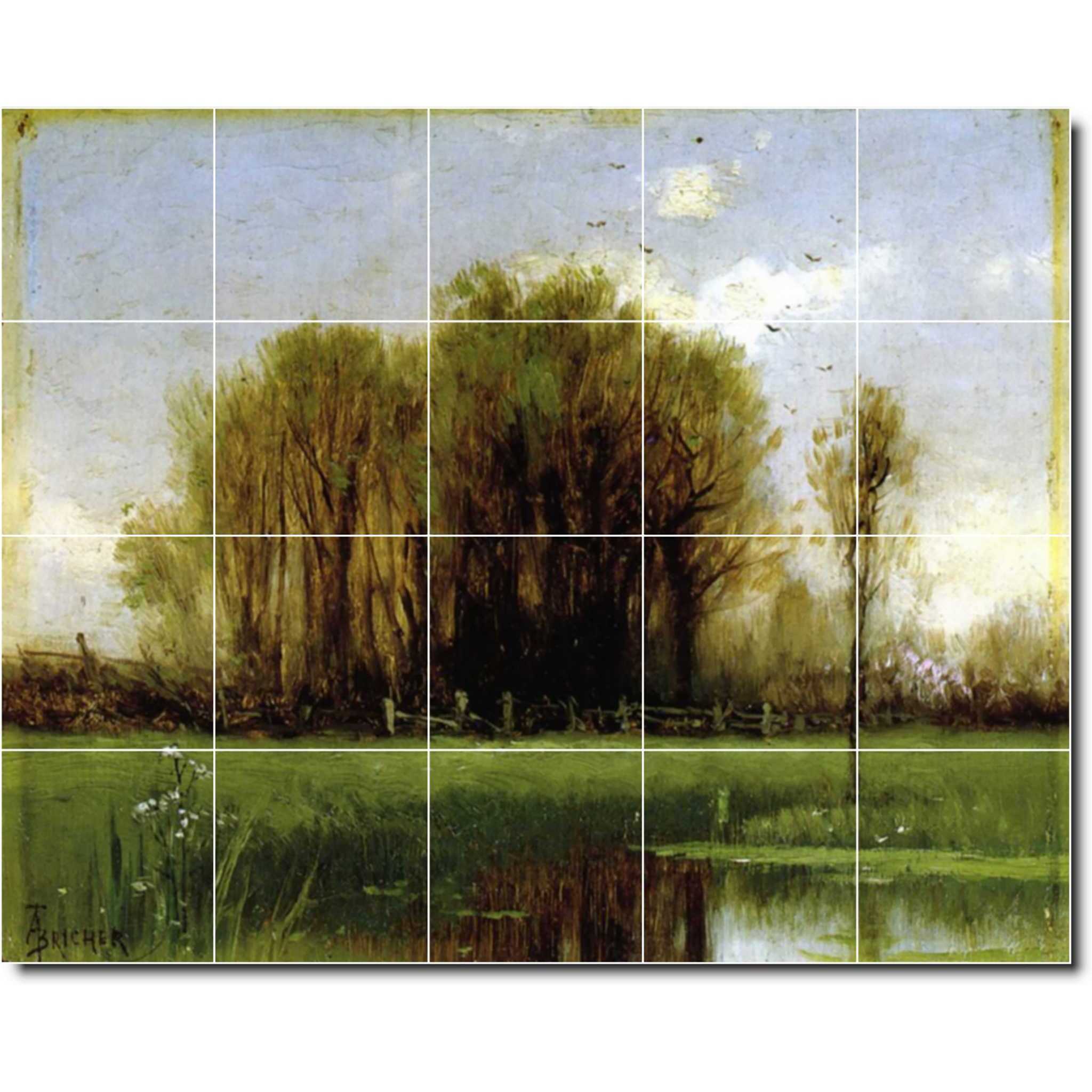 alfred bricher country painting ceramic tile mural p01045