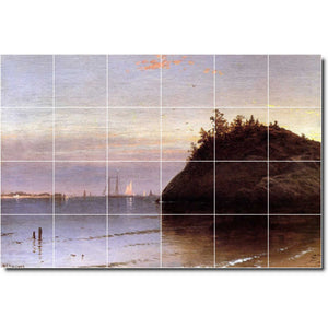 alfred bricher waterfront painting ceramic tile mural p01051