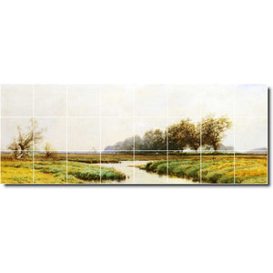 alfred bricher waterfront painting ceramic tile mural p01053