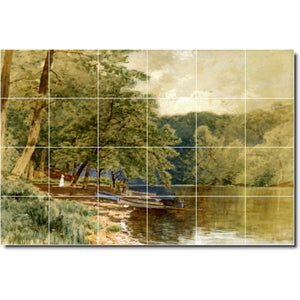 alfred bricher country painting ceramic tile mural p01058