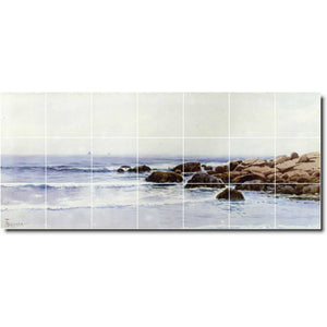 alfred bricher waterfront painting ceramic tile mural p01060
