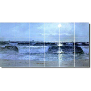 alfred bricher waterfront painting ceramic tile mural p01062