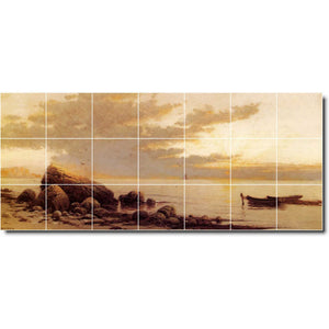 alfred bricher waterfront painting ceramic tile mural p01066