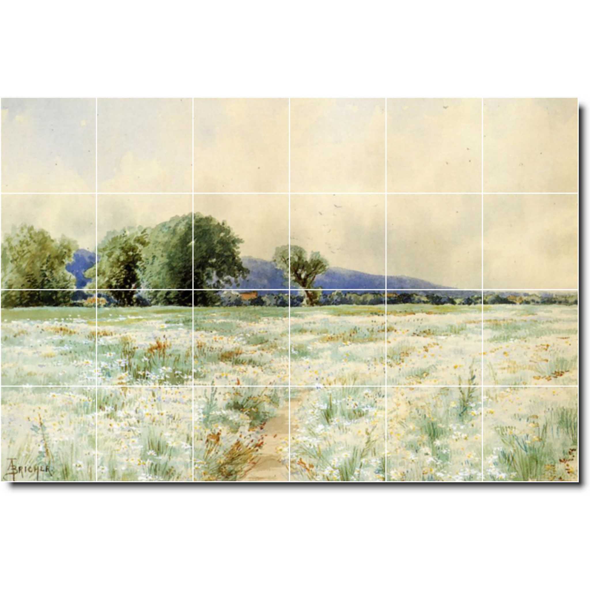 alfred bricher country painting ceramic tile mural p01068