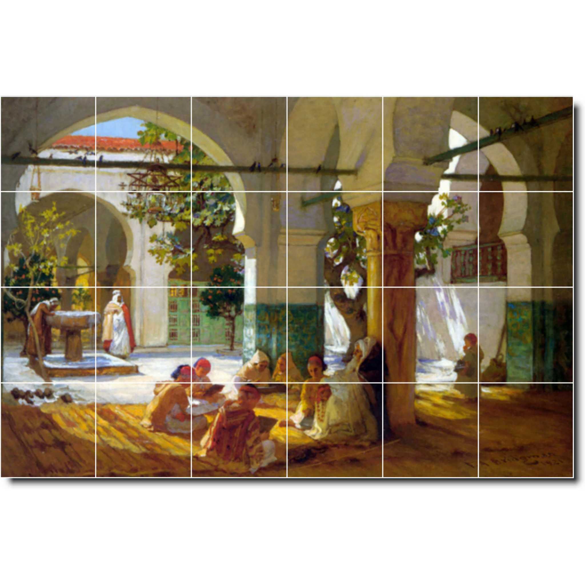 frederick bridgman mythology painting ceramic tile mural p01079