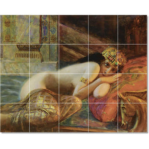 gaston bussiere nude painting ceramic tile mural p22165