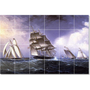 james buttersworth boat ship painting ceramic tile mural p22166