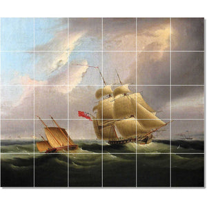 james buttersworth boat ship painting ceramic tile mural p22168