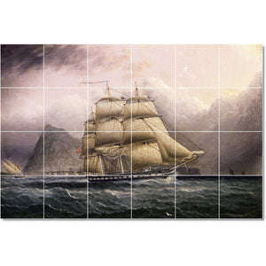 james buttersworth boat ship painting ceramic tile mural p22171