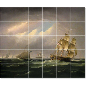 james buttersworth boat ship painting ceramic tile mural p22175