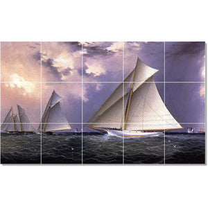 james buttersworth boat ship painting ceramic tile mural p22178
