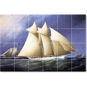 james buttersworth boat ship painting ceramic tile mural p22180