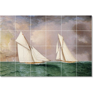 james buttersworth boat ship painting ceramic tile mural p22197