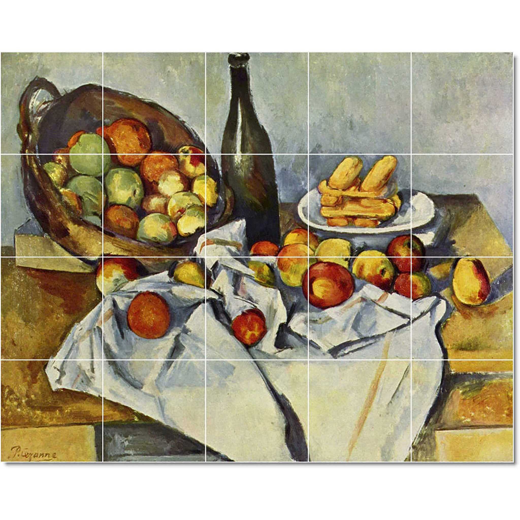paul cezanne fruit vegetable painting ceramic tile mural p22217