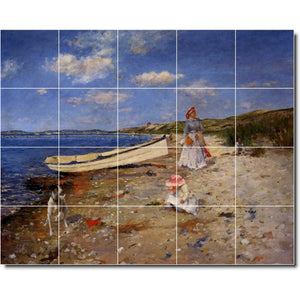 william chase waterfront painting ceramic tile mural p01475