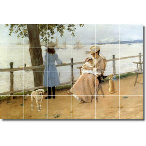 william chase waterfront painting ceramic tile mural p01478