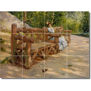 william chase country painting ceramic tile mural p01486