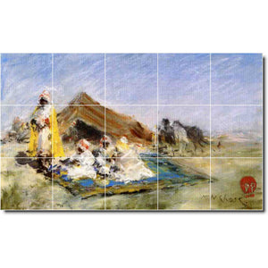william chase historical painting ceramic tile mural p01487
