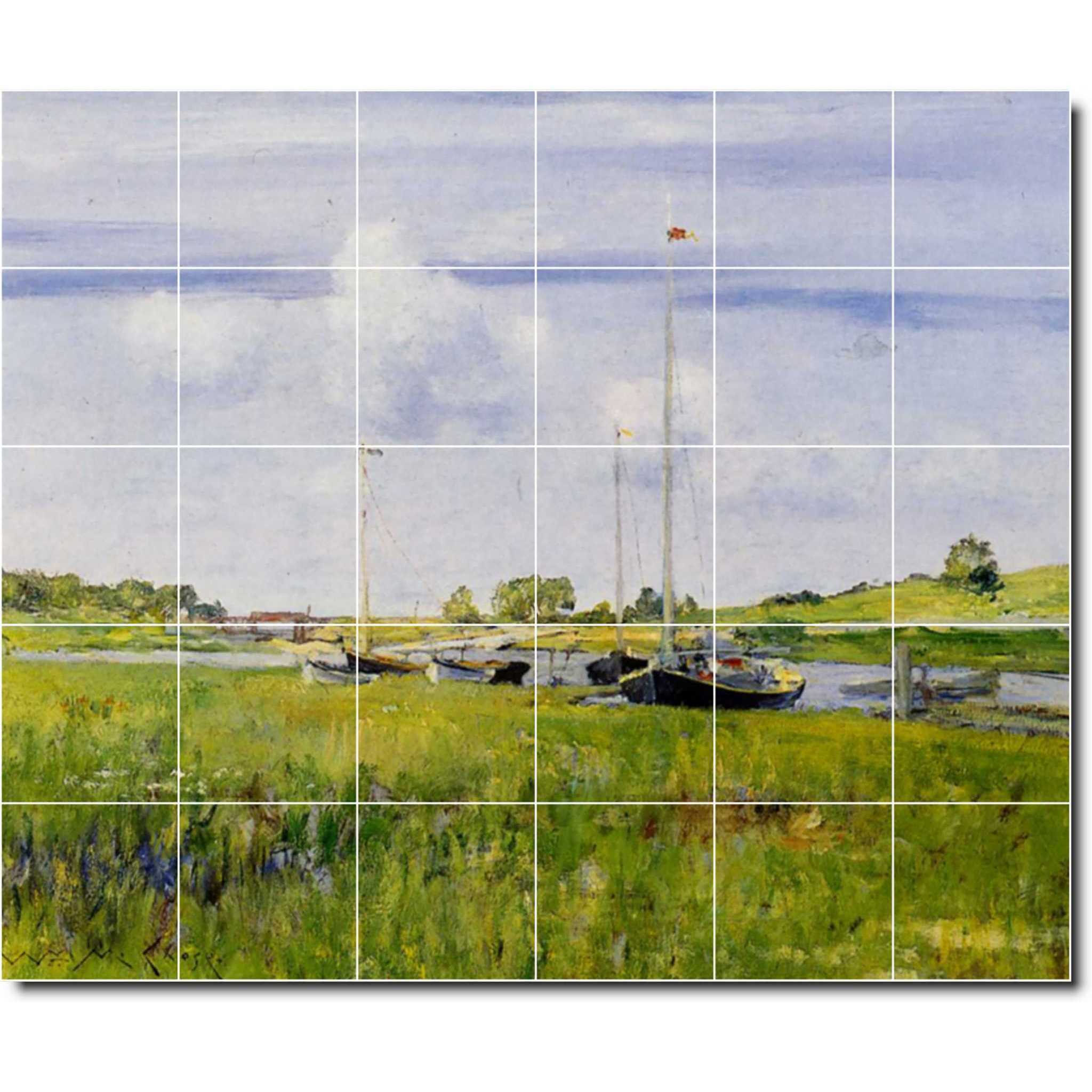 william chase country painting ceramic tile mural p01489