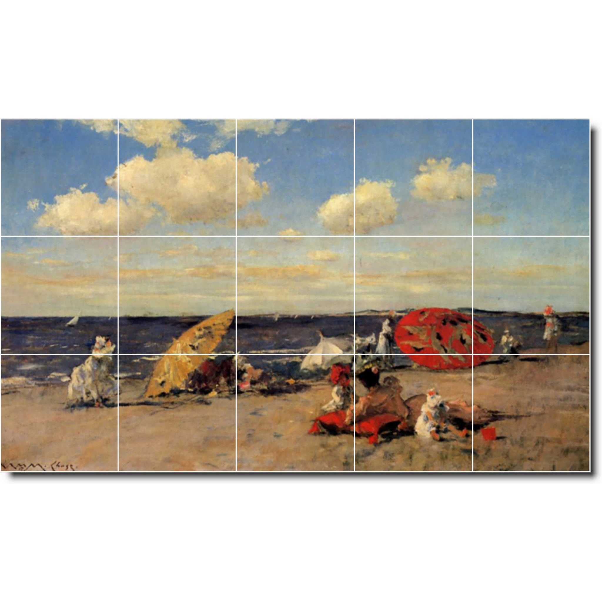 william chase waterfront painting ceramic tile mural p01490