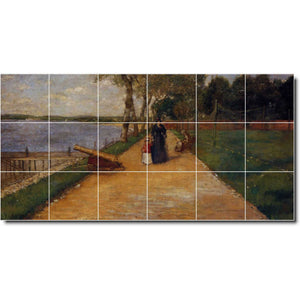 william chase waterfront painting ceramic tile mural p01494