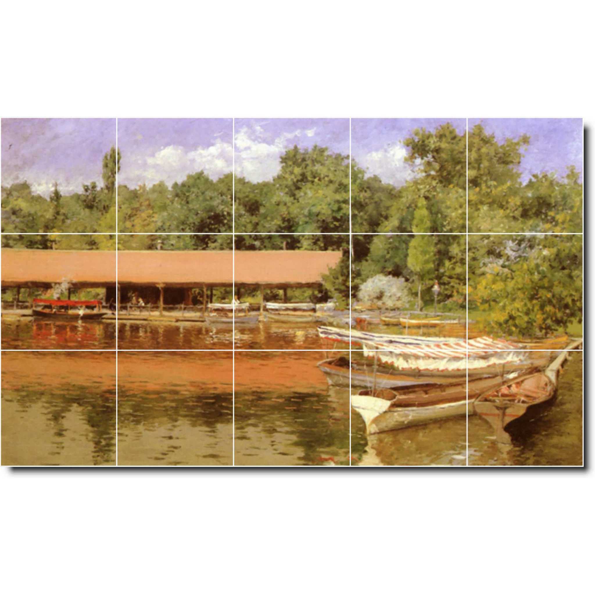 william chase waterfront painting ceramic tile mural p01496