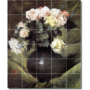 william chase flower painting ceramic tile mural p01519