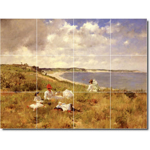 william chase waterfront painting ceramic tile mural p01536