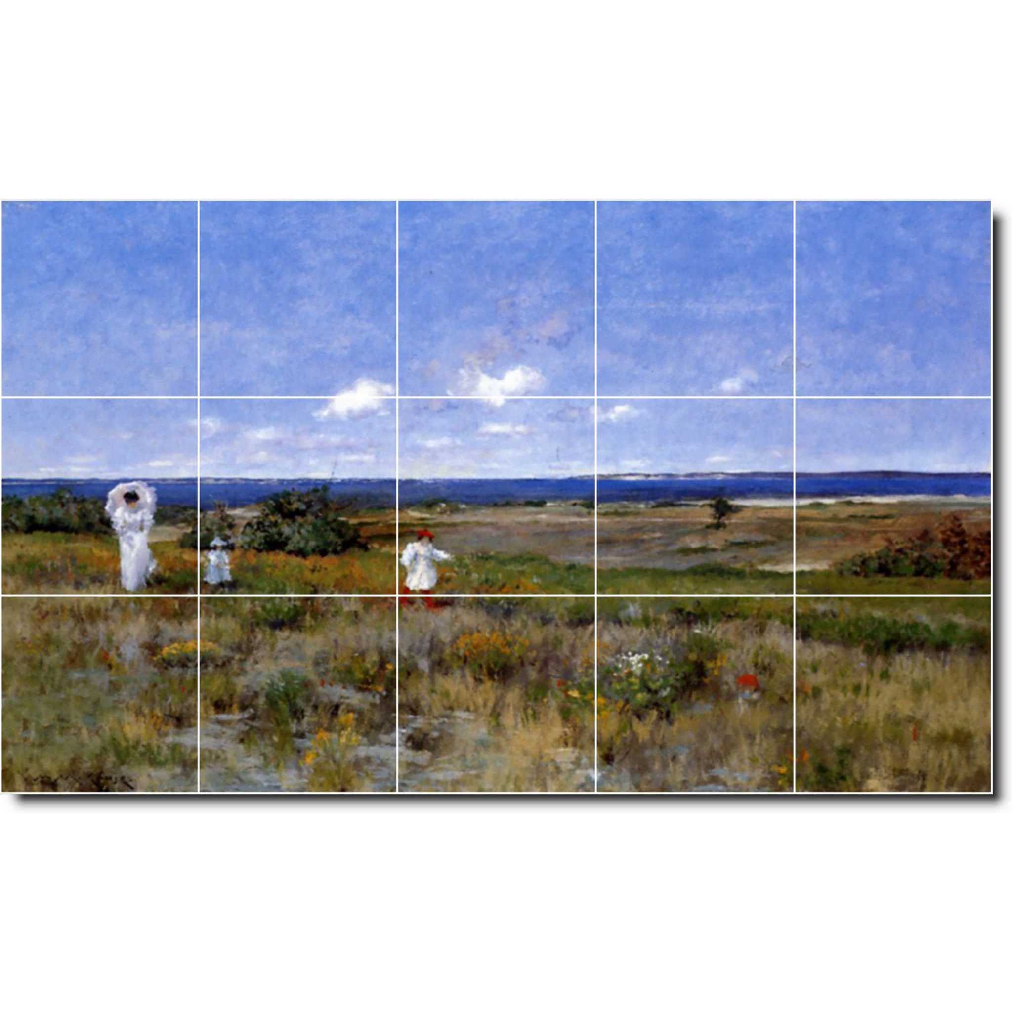 william chase waterfront painting ceramic tile mural p01575