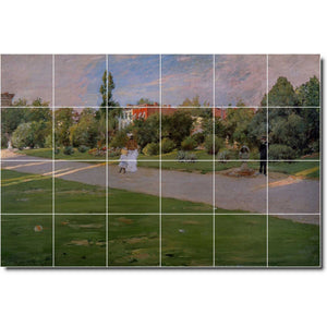 william chase country painting ceramic tile mural p01584