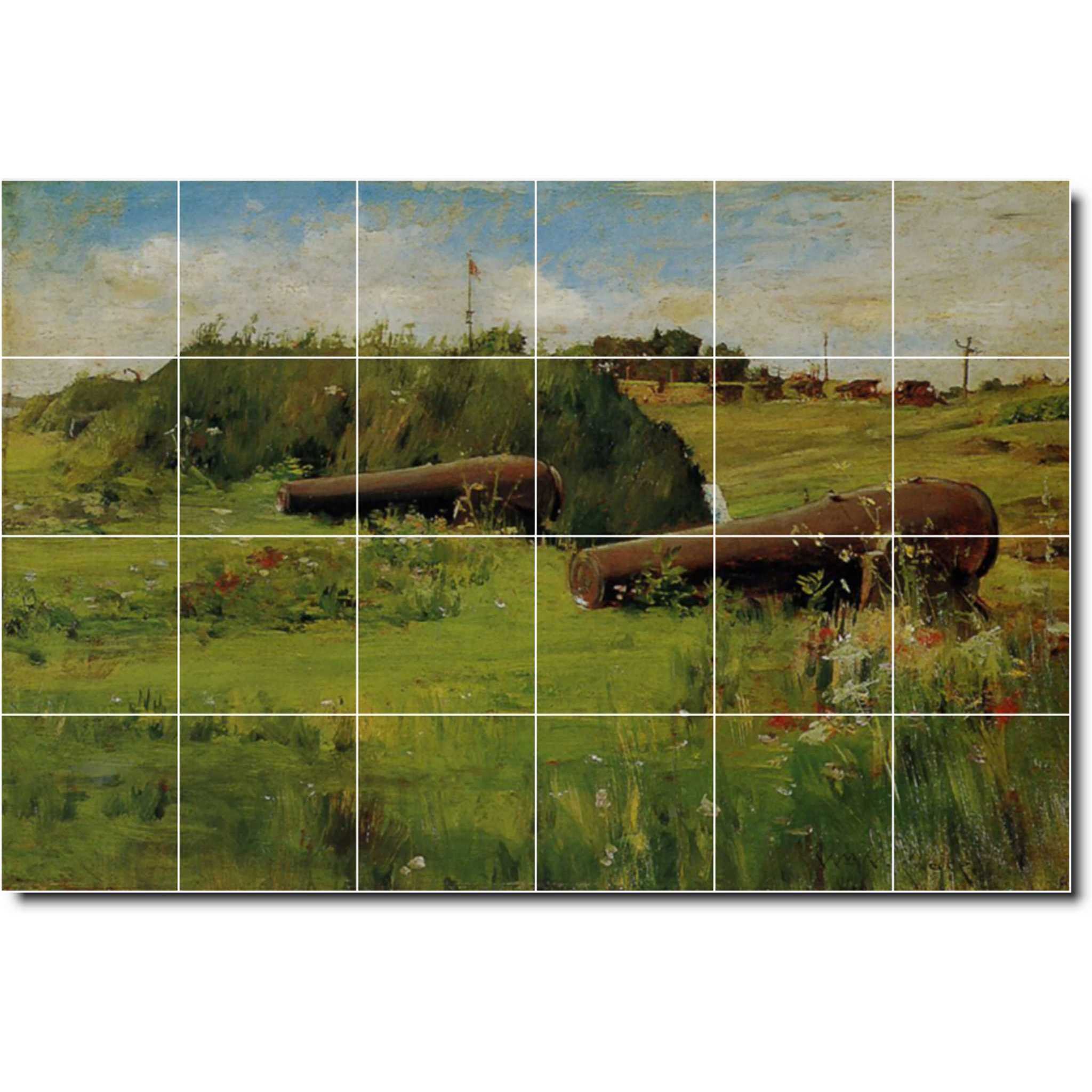 william chase country painting ceramic tile mural p01585