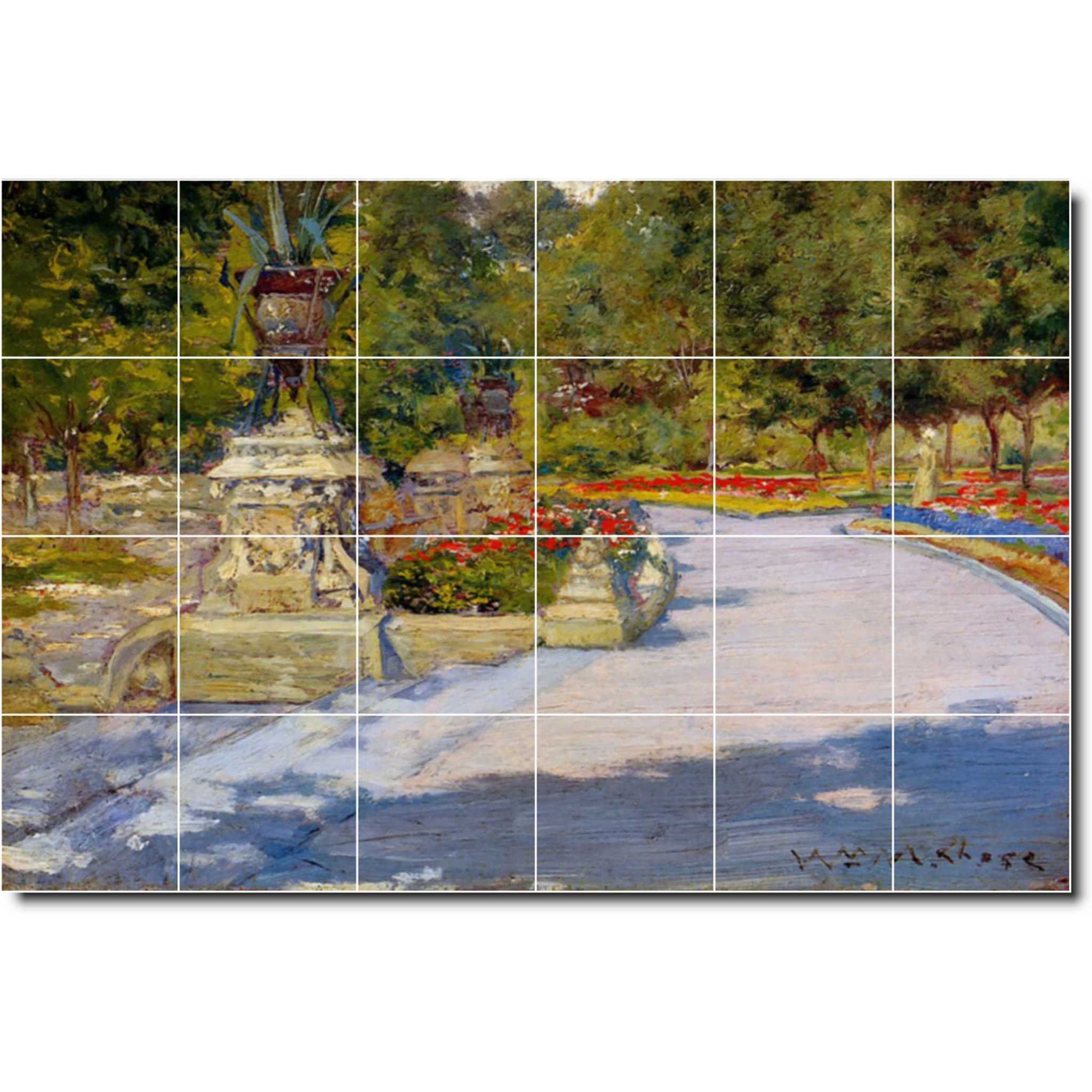 william chase country painting ceramic tile mural p01609