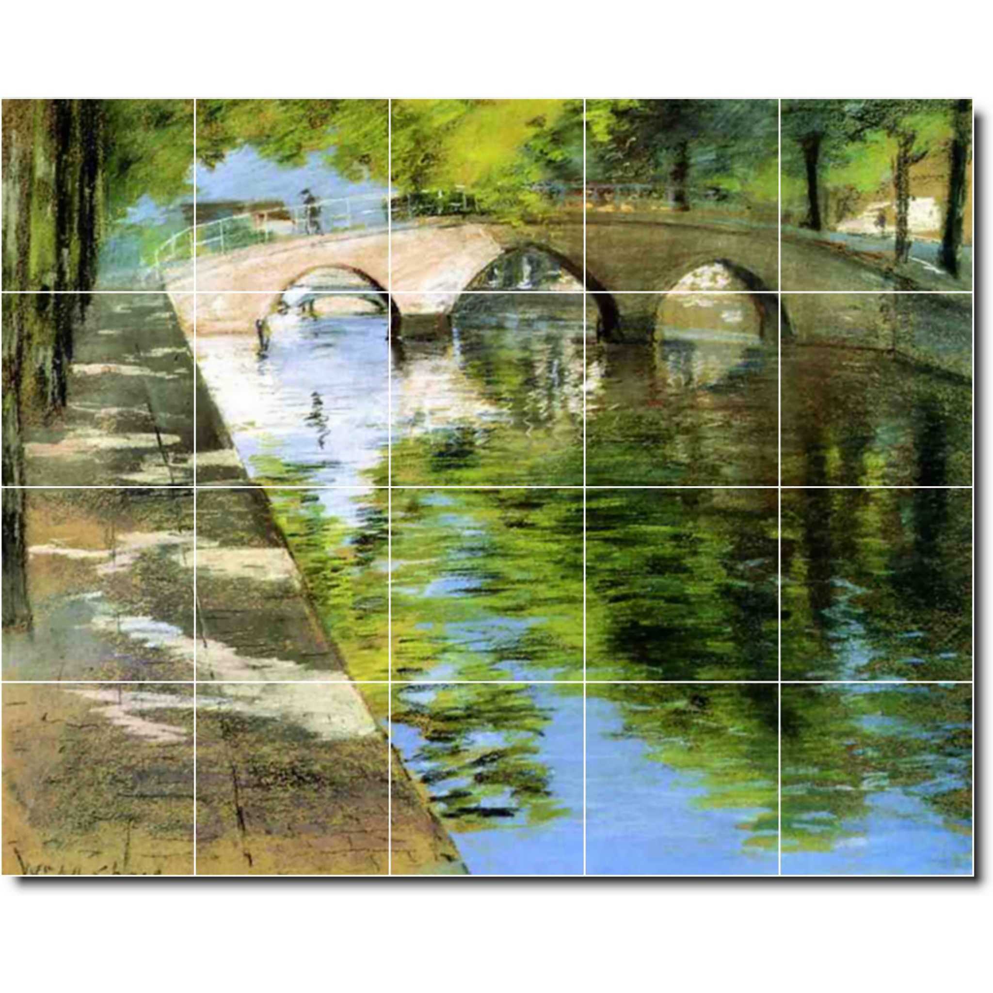 william chase waterfront painting ceramic tile mural p01615