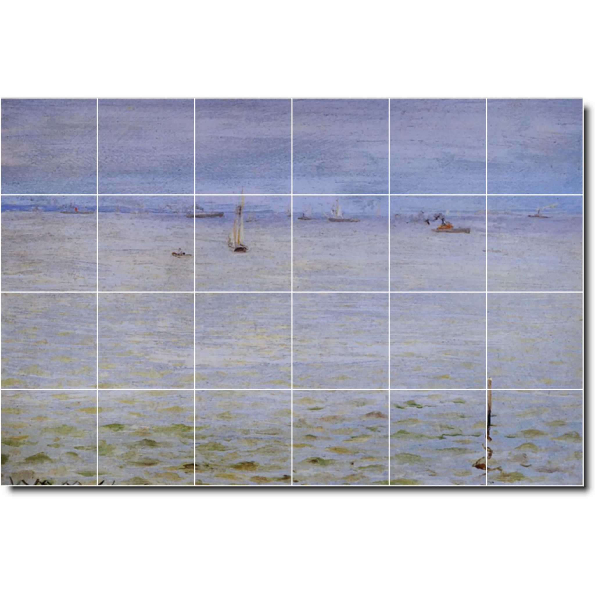 william chase waterfront painting ceramic tile mural p01620