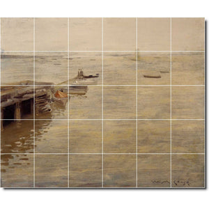 william chase waterfront painting ceramic tile mural p01621
