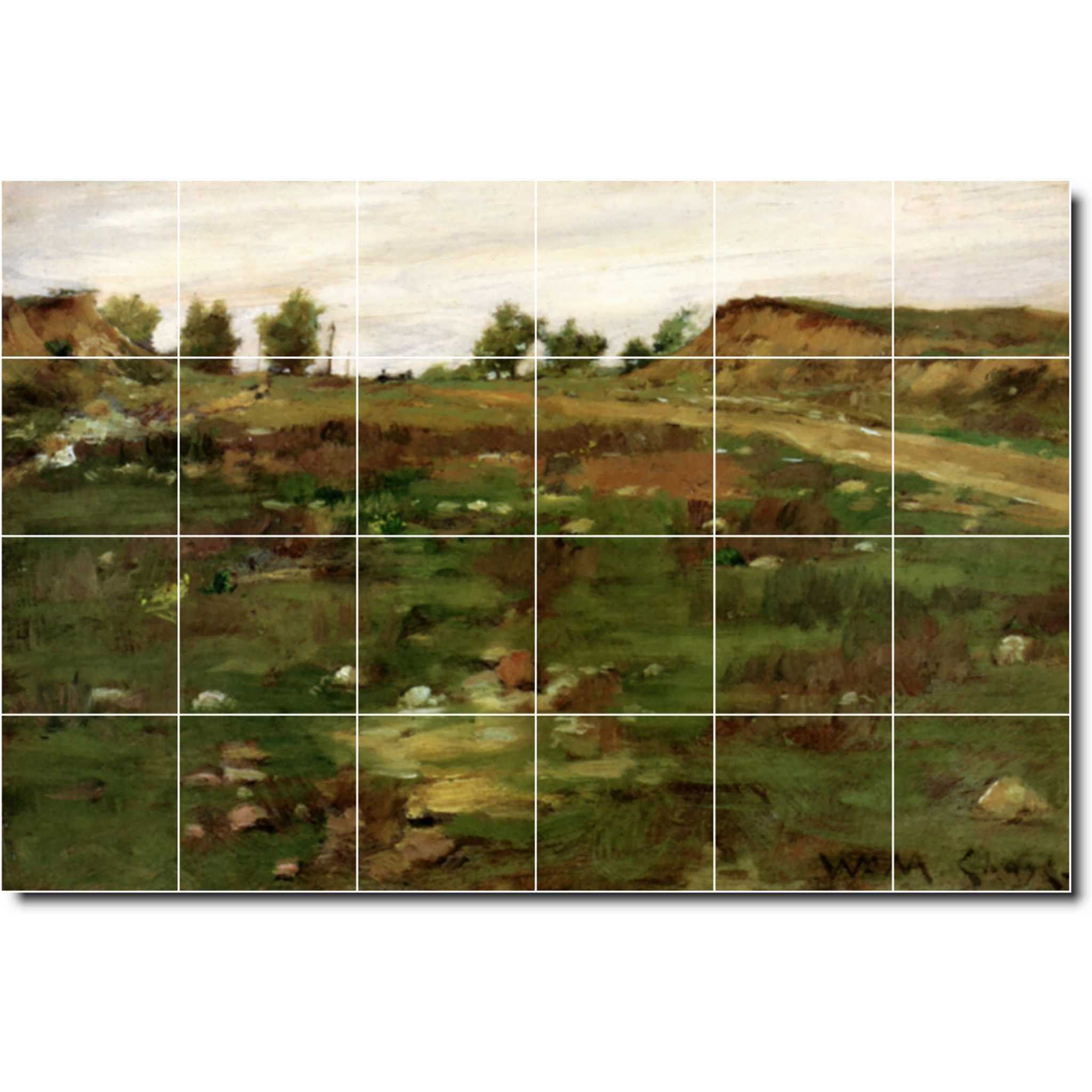 william chase country painting ceramic tile mural p01625