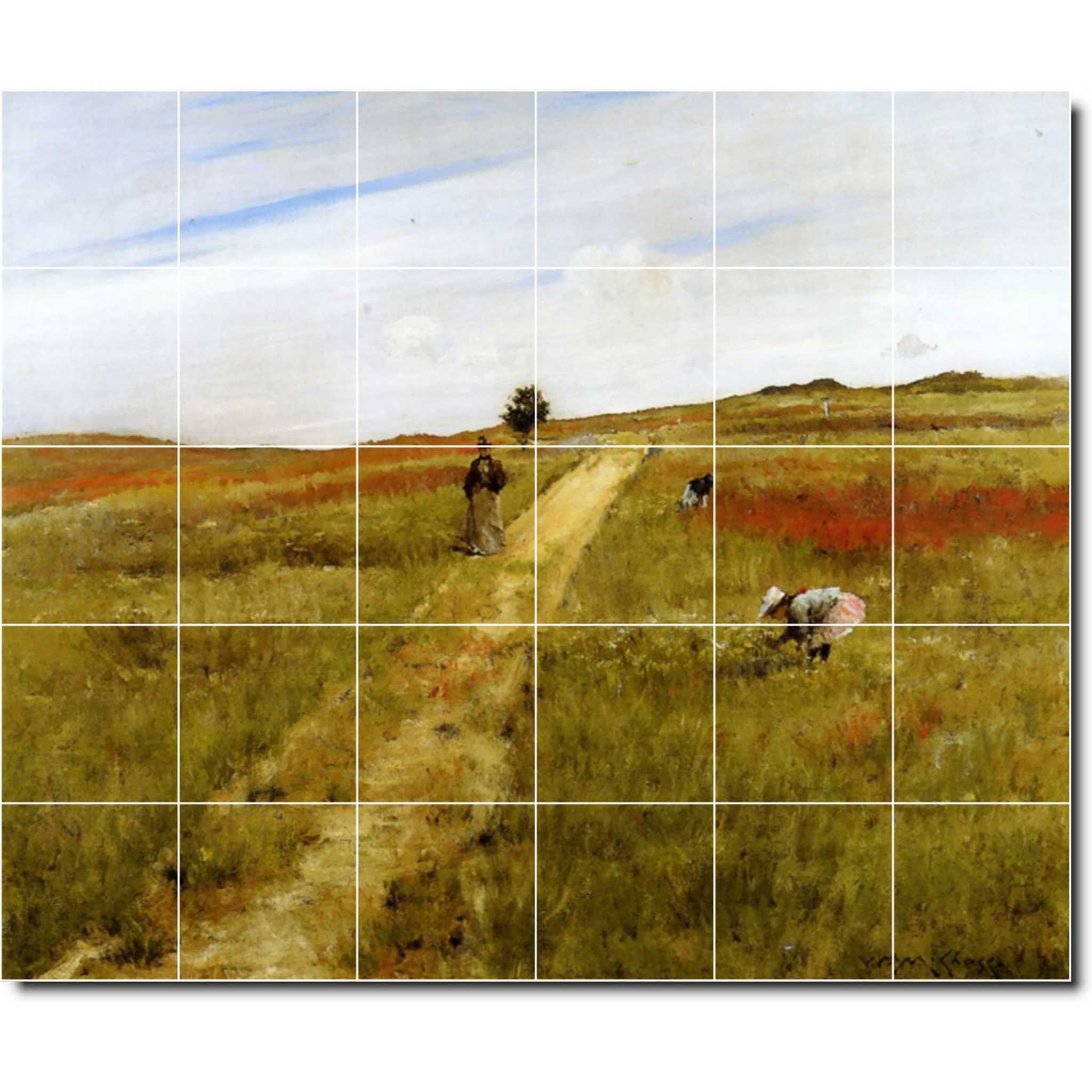 william chase country painting ceramic tile mural p01626