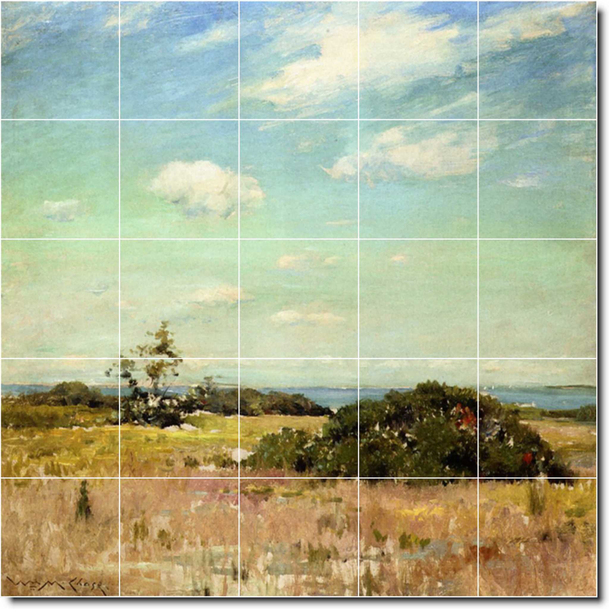 william chase country painting ceramic tile mural p01630