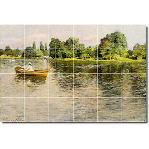 william chase waterfront painting ceramic tile mural p01643